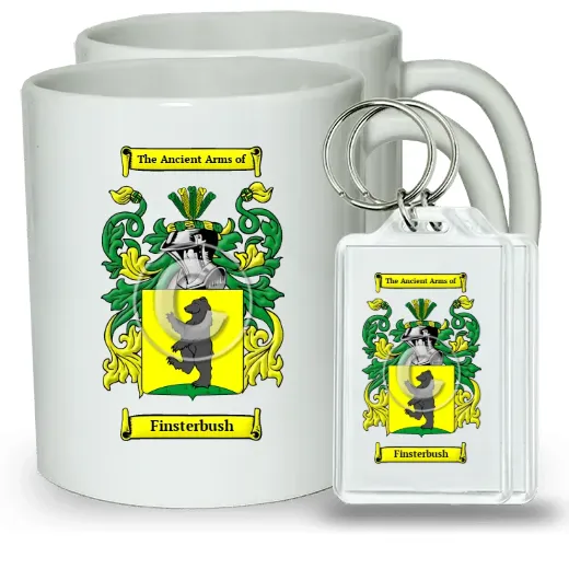 Finsterbush Pair of Coffee Mugs and Pair of Keychains