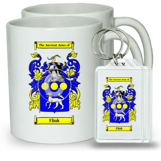 Flink Pair of Coffee Mugs and Pair of Keychains