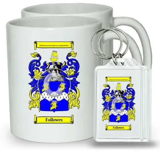Followes Pair of Coffee Mugs and Pair of Keychains