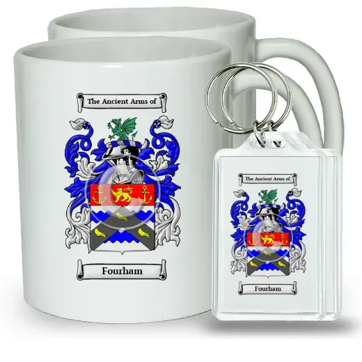 Fourham Pair of Coffee Mugs and Pair of Keychains