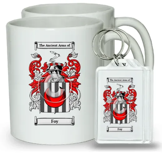 Foy Pair of Coffee Mugs and Pair of Keychains