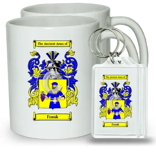 Frank Pair of Coffee Mugs and Pair of Keychains