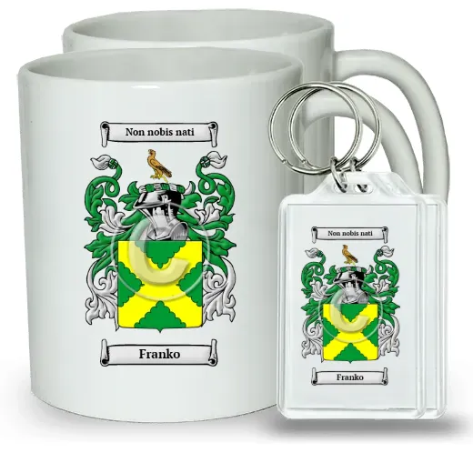 Franko Pair of Coffee Mugs and Pair of Keychains