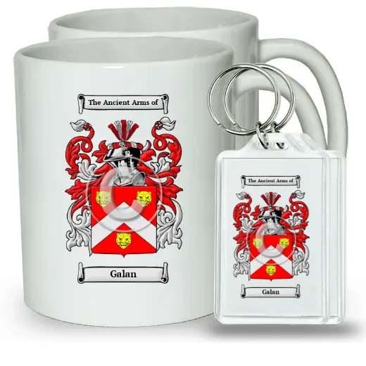 Galan Pair of Coffee Mugs and Pair of Keychains