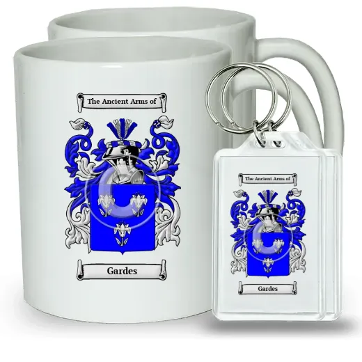 Gardes Pair of Coffee Mugs and Pair of Keychains