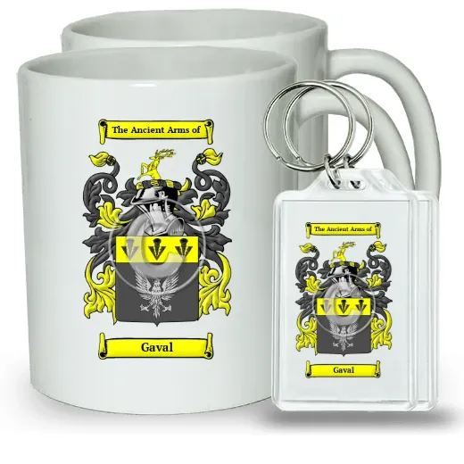 Gaval Pair of Coffee Mugs and Pair of Keychains