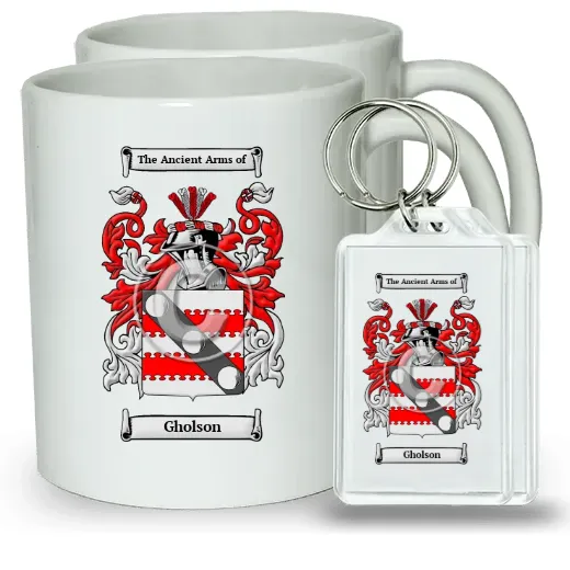 Gholson Pair of Coffee Mugs and Pair of Keychains