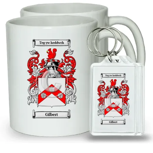 Gilbert Pair of Coffee Mugs and Pair of Keychains