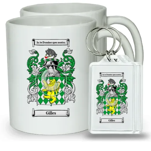 Gilles Pair of Coffee Mugs and Pair of Keychains