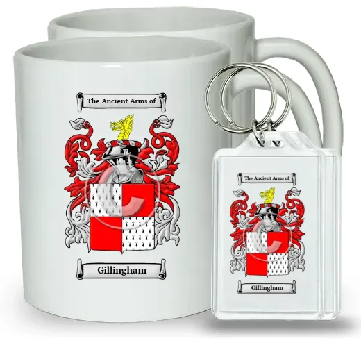 Gillingham Pair of Coffee Mugs and Pair of Keychains