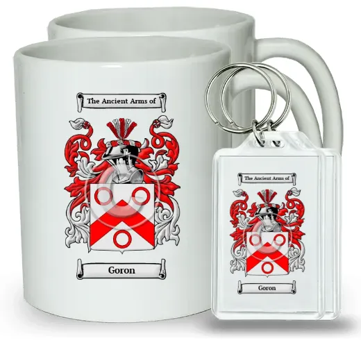 Goron Pair of Coffee Mugs and Pair of Keychains