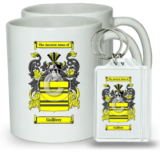 Gulliver Pair of Coffee Mugs and Pair of Keychains