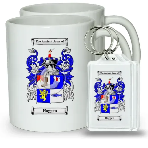 Haggen Pair of Coffee Mugs and Pair of Keychains