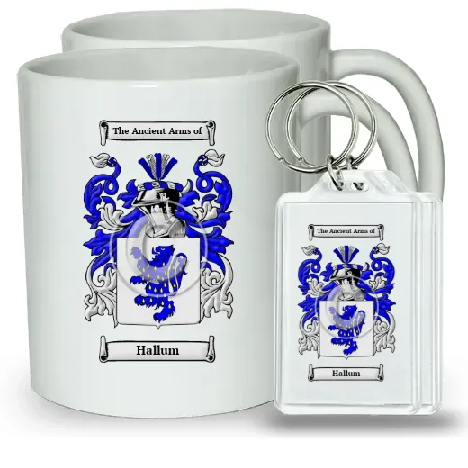 Hallum Pair of Coffee Mugs and Pair of Keychains