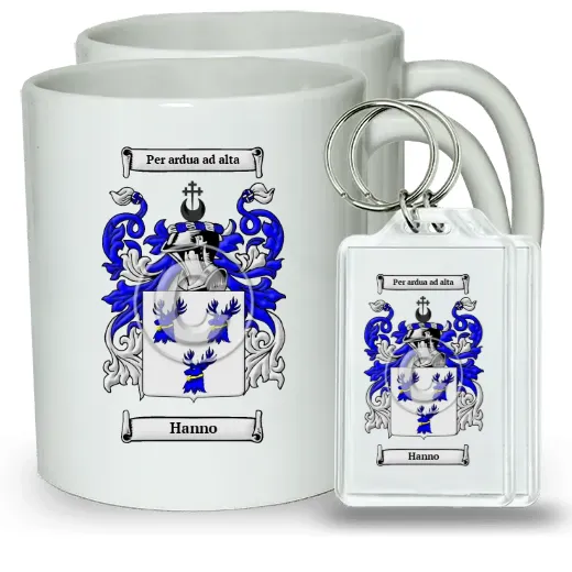 Hanno Pair of Coffee Mugs and Pair of Keychains