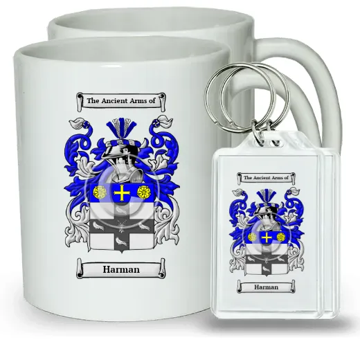 Harman Pair of Coffee Mugs and Pair of Keychains