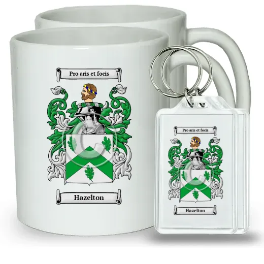 Hazelton Pair of Coffee Mugs and Pair of Keychains
