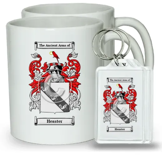 Heaster Pair of Coffee Mugs and Pair of Keychains