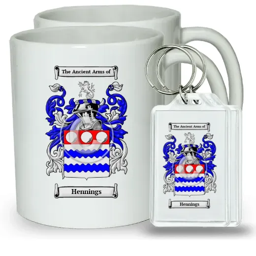 Hennings Pair of Coffee Mugs and Pair of Keychains