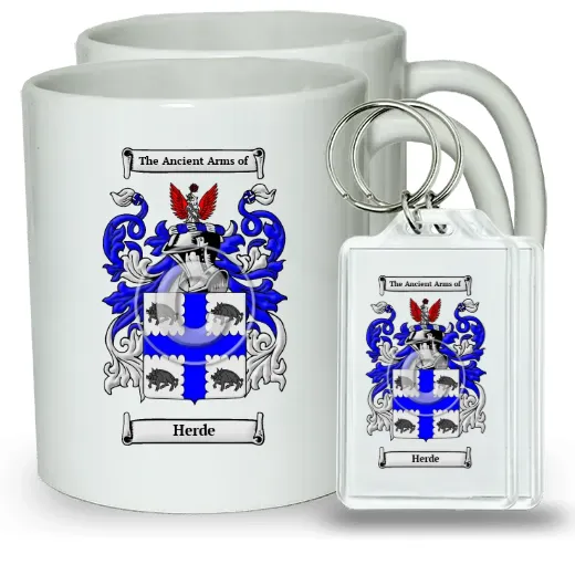 Herde Pair of Coffee Mugs and Pair of Keychains