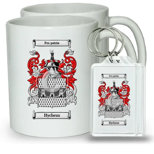 Hychens Pair of Coffee Mugs and Pair of Keychains
