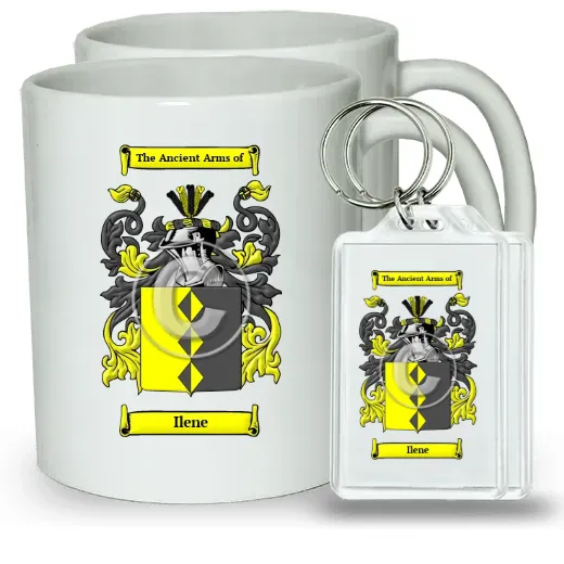 Ilene Pair of Coffee Mugs and Pair of Keychains