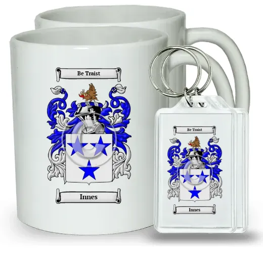 Innes Pair of Coffee Mugs and Pair of Keychains
