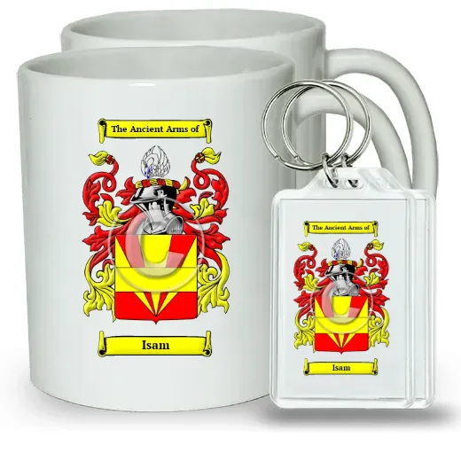 Isam Pair of Coffee Mugs and Pair of Keychains