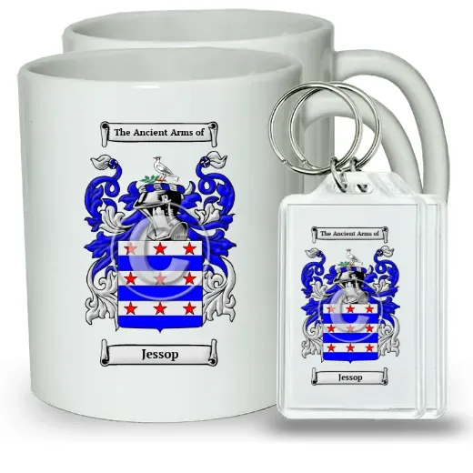 Jessop Pair of Coffee Mugs and Pair of Keychains