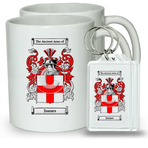 Juanes Pair of Coffee Mugs and Pair of Keychains
