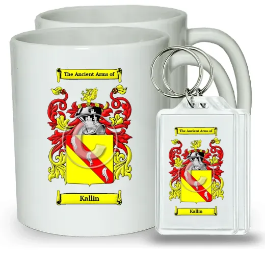 Kallin Pair of Coffee Mugs and Pair of Keychains