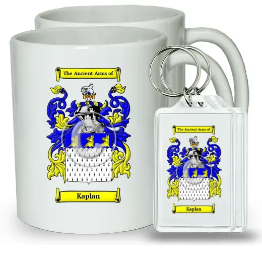 Kaplan Pair of Coffee Mugs and Pair of Keychains