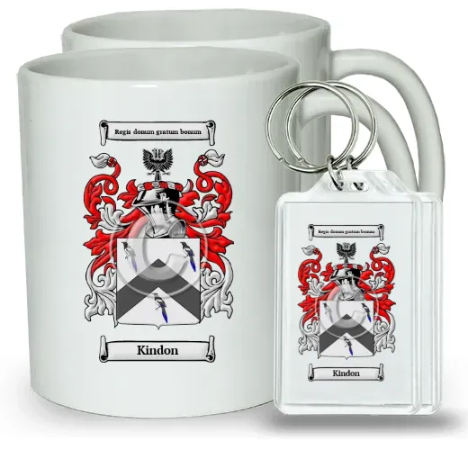 Kindon Pair of Coffee Mugs and Pair of Keychains