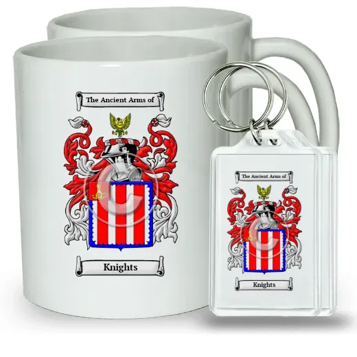 Knights Pair of Coffee Mugs and Pair of Keychains