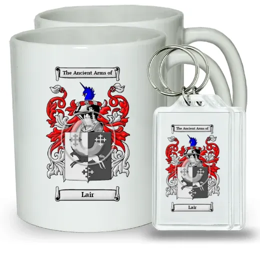 Lair Pair of Coffee Mugs and Pair of Keychains