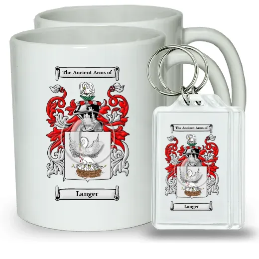 Langer Pair of Coffee Mugs and Pair of Keychains