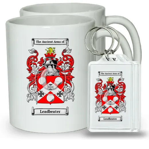 Leadbeater Pair of Coffee Mugs and Pair of Keychains