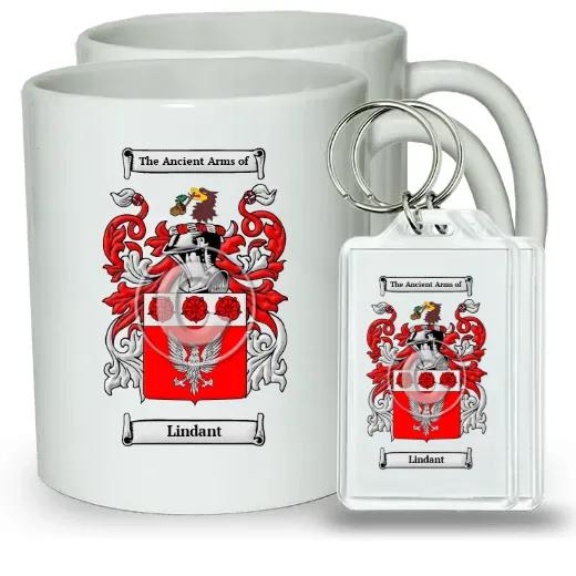 Lindant Pair of Coffee Mugs and Pair of Keychains
