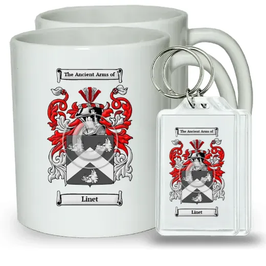 Linet Pair of Coffee Mugs and Pair of Keychains