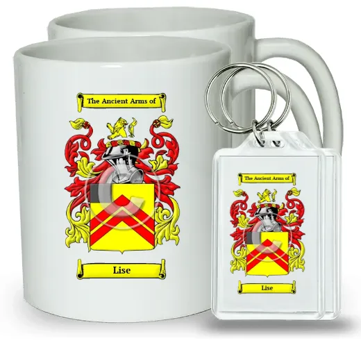 Lise Pair of Coffee Mugs and Pair of Keychains