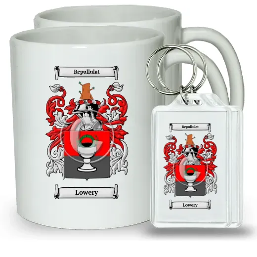 Lowery Pair of Coffee Mugs and Pair of Keychains
