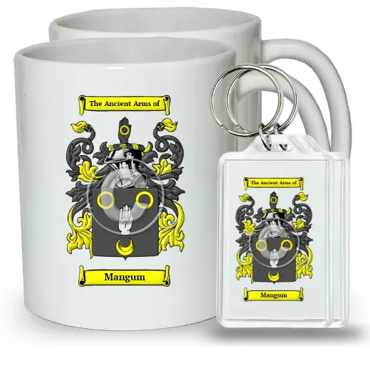 Mangum Pair of Coffee Mugs and Pair of Keychains