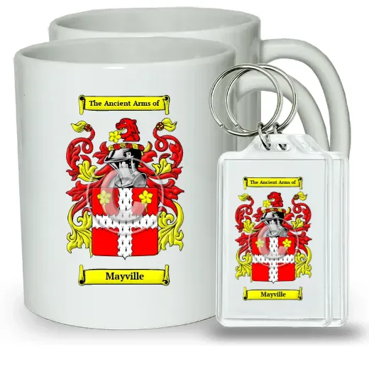 Mayville Pair of Coffee Mugs and Pair of Keychains