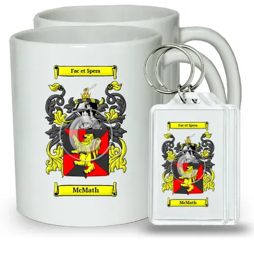 McMath Pair of Coffee Mugs and Pair of Keychains
