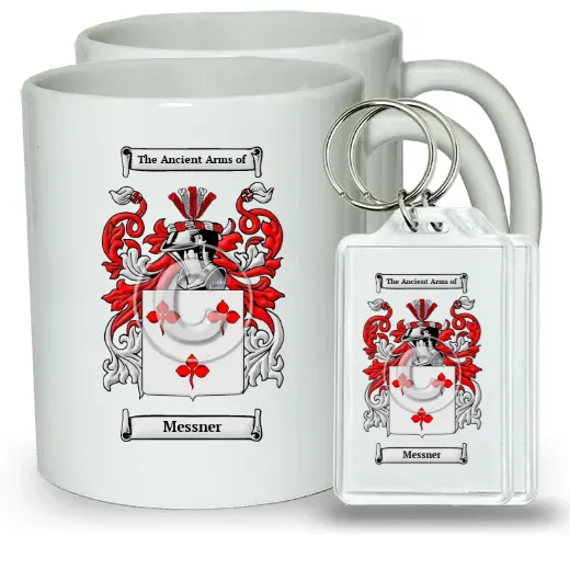 Messner Pair of Coffee Mugs and Pair of Keychains