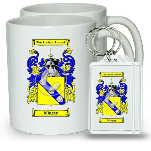 Mingay Pair of Coffee Mugs and Pair of Keychains