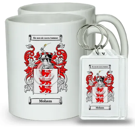 Moham Pair of Coffee Mugs and Pair of Keychains
