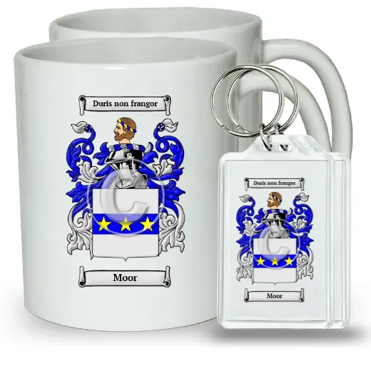 Moor Pair of Coffee Mugs and Pair of Keychains