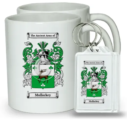 Mullarkey Pair of Coffee Mugs and Pair of Keychains