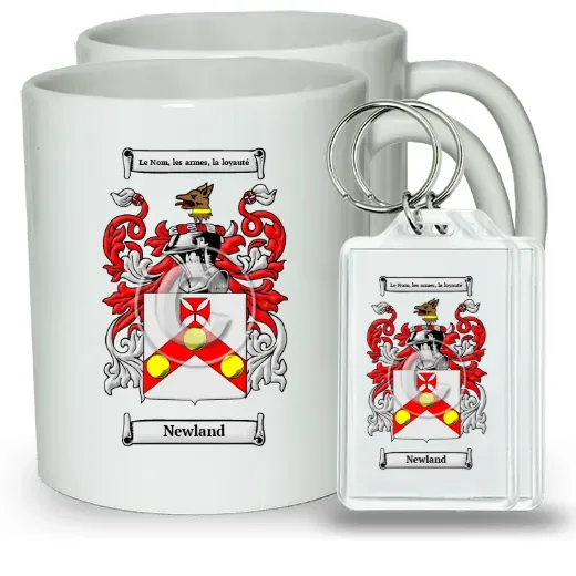 Newland Pair of Coffee Mugs and Pair of Keychains